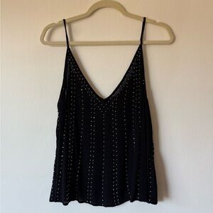 Free People Intimately Black Embellished Tank Top